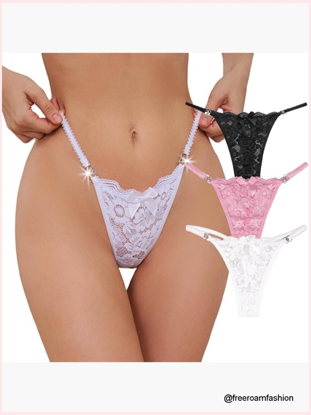 Lace Thong Panties Low Rise G-String Plus Size XS-2XL Sexy Lingerie